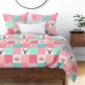 Deer Floral Patchwork Wholecloth I Woke Up This Cute Quilt - Ashburton Coordinate for Girls GingerLous