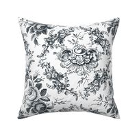 Lady Mary's Roses Black Floral Toile