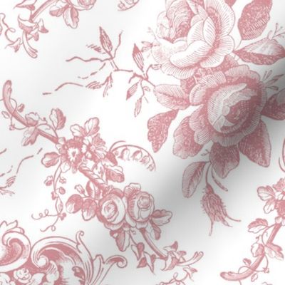 Lady Mary's Roses Pink Floral Toile