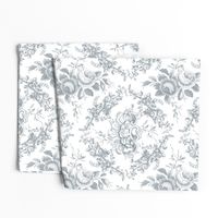 Lady Mary's Roses Grey Floral Toile