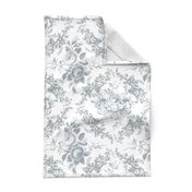 Lady Mary's Roses Grey Floral Toile