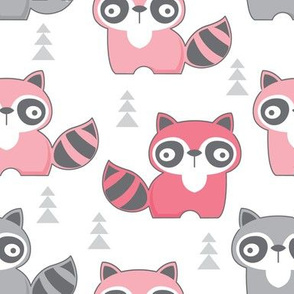 pink and grey raccoons
