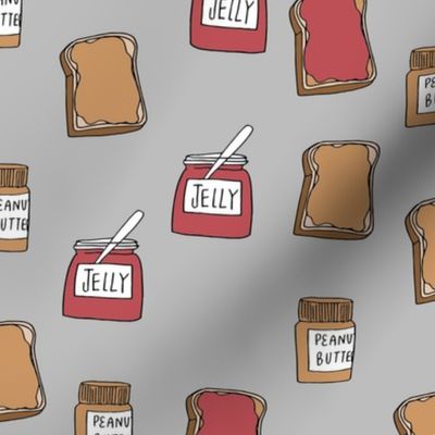 pbj // peanut butter and jelly fun kids foods fabric grey