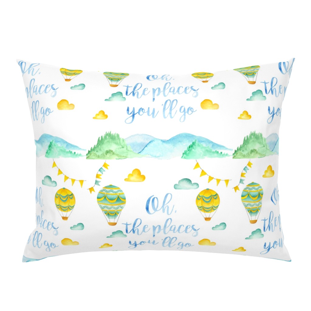 12x12in "Oh the Places" Pillow (boy version)