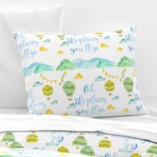 12x12in "Oh the Places" Pillow (boy version)