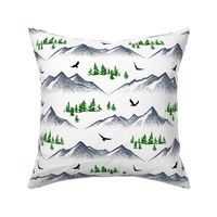 Eagle Mountain // Blue-Grey & Forest Green // Large