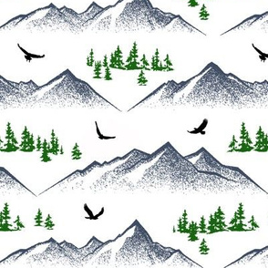Eagle Mountain // Blue-Grey & Forest Green // Small
