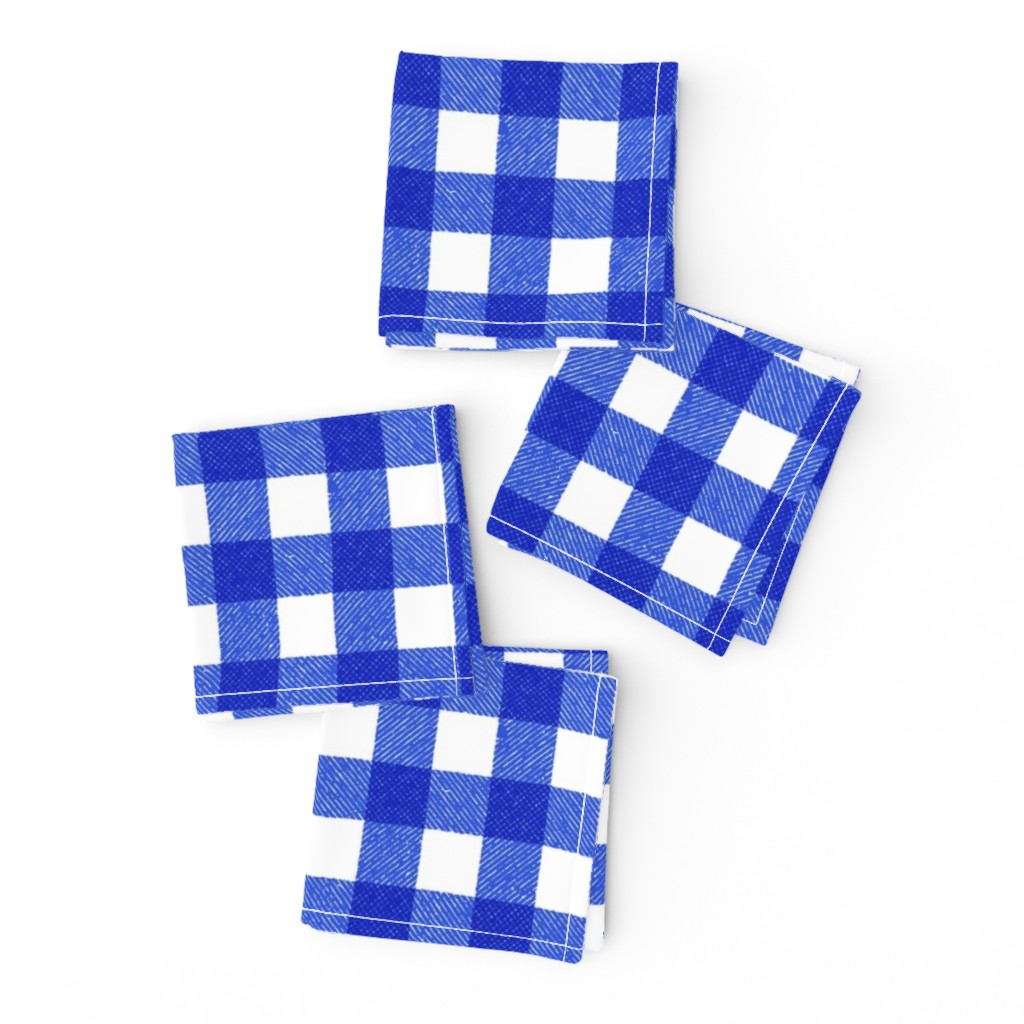 blue textured gingham