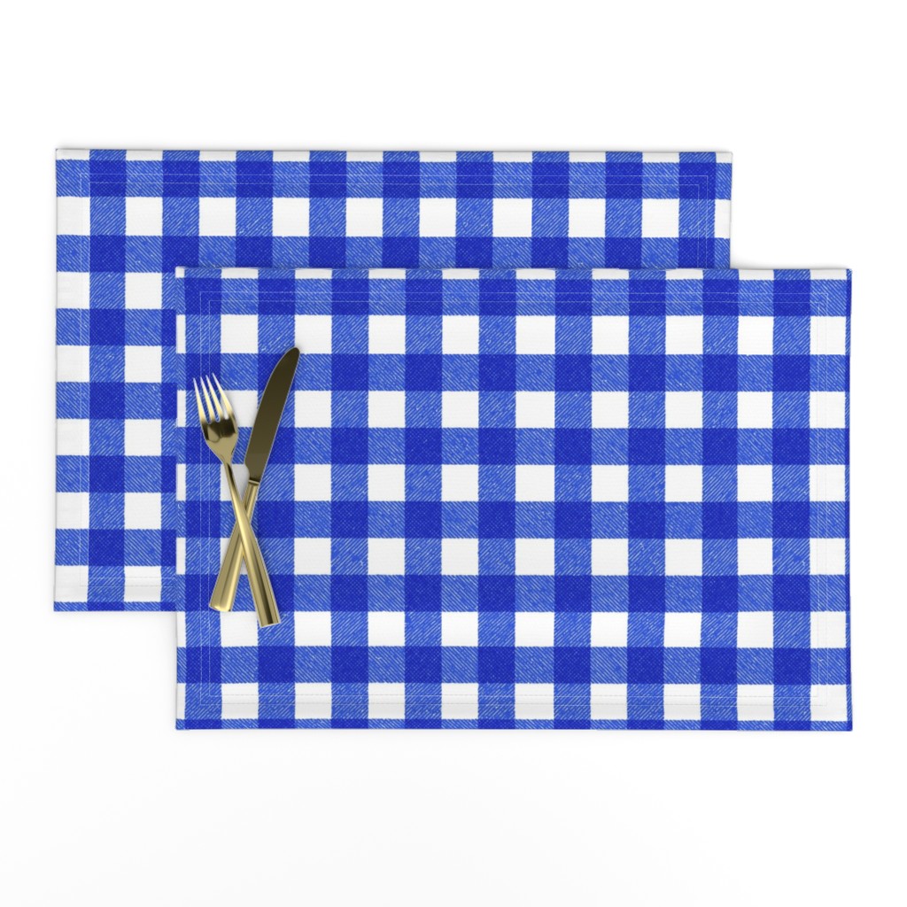 blue textured gingham