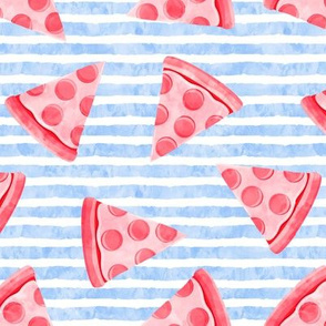 pizza slice (blue stripes) food fabric