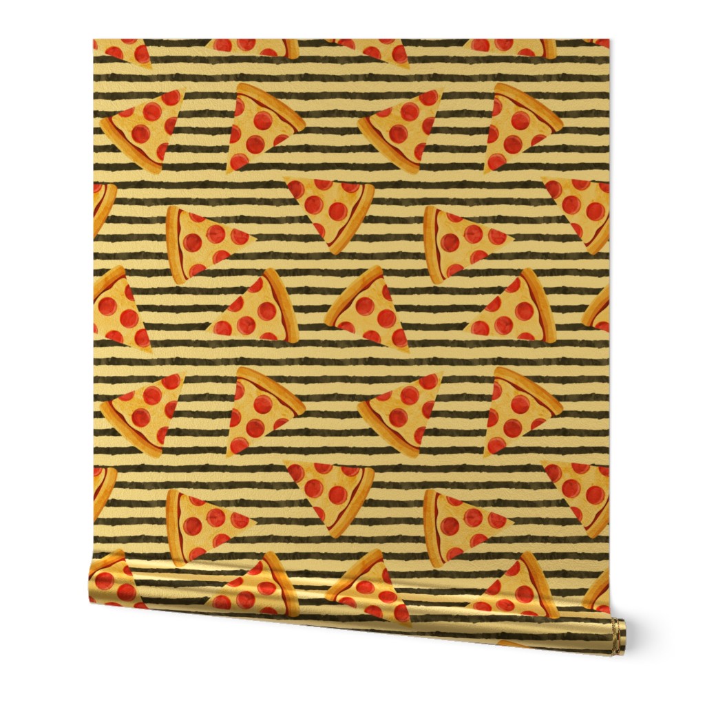 pizza slice (black stripes) food fabric