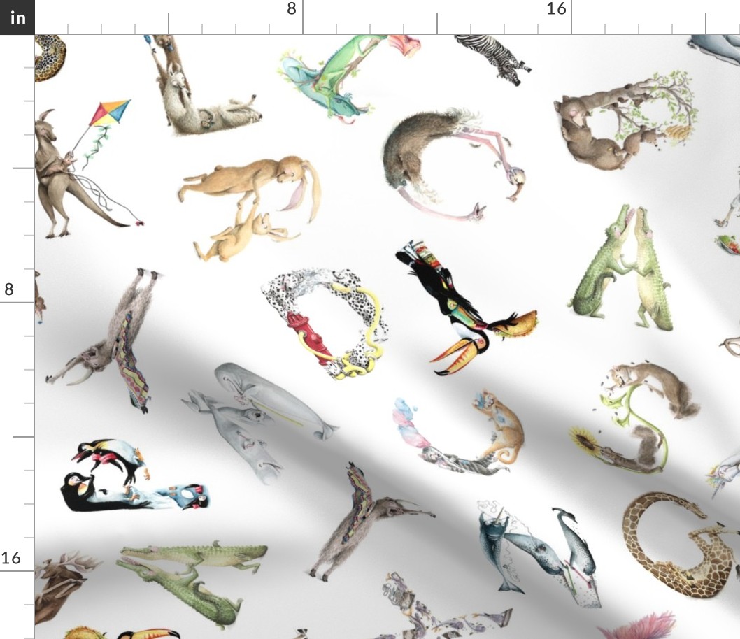 Animal ABCs - Small LaughABit Alphabet by BirdsFlyOver 3.5"-4" letter size