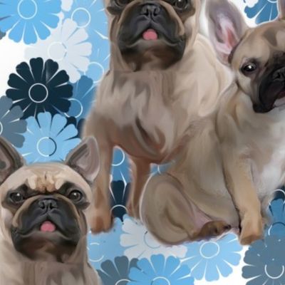 French bulldog fabric