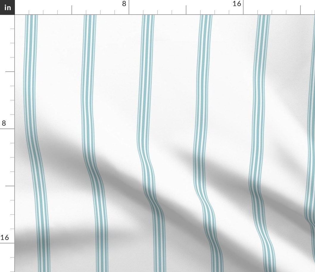 Duck egg blue ticking stripe