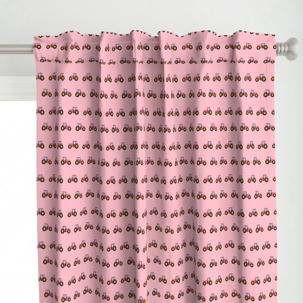 tractor farm nursery pattern with tractors pink