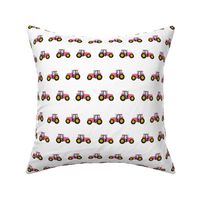 tractor farm nursery pattern with tractors white pink