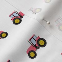 tractor farm nursery pattern with tractors white pink