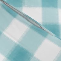 Robins egg blue buffalo plaid check