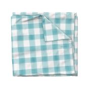 Robins egg blue buffalo plaid check