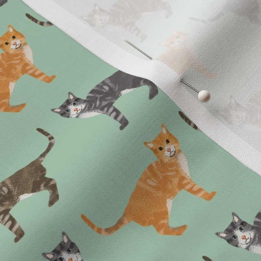 cats tabby cat fabric cute gifts for cat lovers minty