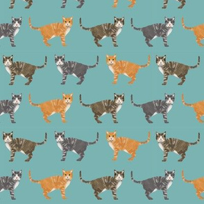 cats tabby cat fabric cute gifts for cat lovers blue