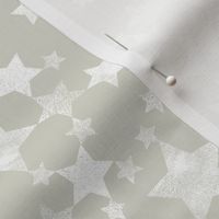 Lino Print Stars | White Stars on A Beige/Warm Gray 