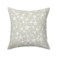 Lino Print Stars | White Stars on A Beige/Warm Gray 