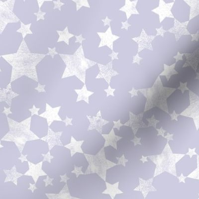 Lino Print Stars | White Stars on Dusty Purple