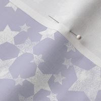 Lino Print Stars | White Stars on Dusty Purple