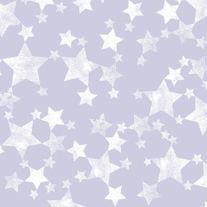 Lino Print Stars | White Stars on Dusty Purple