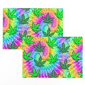 1 tie dye rainbow colourful psychedelic rave music festivals weed marijuana cannabis drugs 420  ganja plants leaves leaf neon pink blue green spirals watercolor pop art hippies april 20