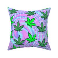 2 tie dye psychedelic rave music festivals weed marijuana cannabis drugs 420  ganja plants leaves leaf neon pink blue purple spirals watercolor pop art hippies april 20