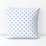 polka dots/blue on white