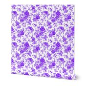 Large Watercolor Floral/Lilac and Violet on White