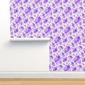 Large Watercolor Floral/Lilac and Violet on White