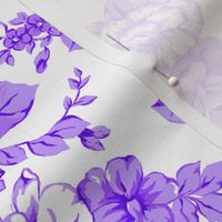 Large Watercolor Floral/Lilac and Violet on White