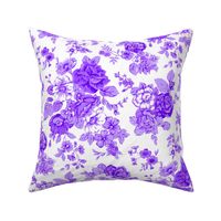 Large Watercolor Floral/Lilac and Violet on White