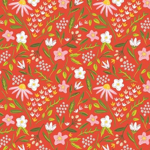 Springtime Floral Red