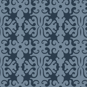 Floral abstract blue