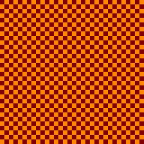 LS -  Tiny Checkerboard Liquid Sun, Orange and Rust