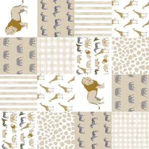 3" safari quilt baby neutral lion giraffe nursery crib