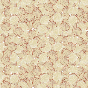 Scallop shells in Tan and Rust colors