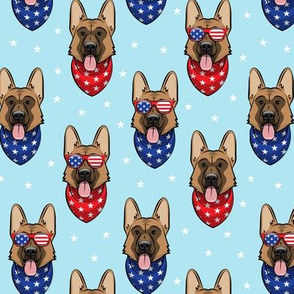 patriotic German shepherd (blue)