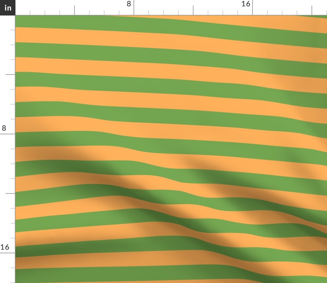 Green Orange Camping 1 inch Stripes