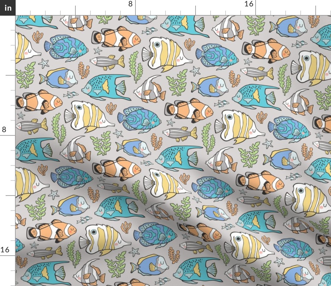 Tropical Fish on Light Grey