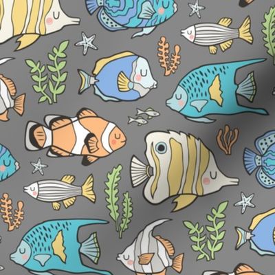 Tropical Fish on Dark Grey