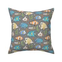 Tropical Fish on Dark Grey