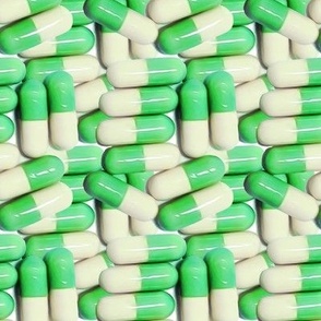 generic prozac Fluoxetine antidepressant medicine medication pills pop art green pale yellow off white  selective serotonin reuptake inhibitor SSRI
