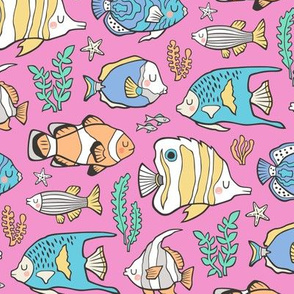 Tropical Fish on Pink