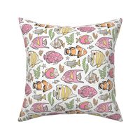 Tropical Fish Pink on White